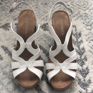 White Strapy Wedges